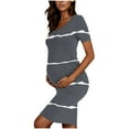 thumbnail image 2 of gakvbuo Maternity Dress For Photoshoot Womens Short Sleeve Breast-Feeding Maternity Nursing Dress Bodycon Pregnancy Scoop Neck Ruched Midi Fitted Dresses For Women 2318, 2 of 6