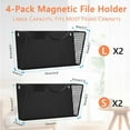 thumbnail image 7 of Magnetic File Holder, 4 Pockets Magnetic File Folder Holder No Drilling Magnet Paper Mail Organizer Magazine Basket, Hanging Wall Storage Rack for Fridge Cabinets Office Classroom, 7 of 7