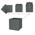 thumbnail image 6 of Mainstays Collapsible Fabric Cube Storage Bins (10.5" x 10.5"), Soothing Grey, 4 Pack, 6 of 6