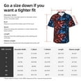 thumbnail image 5 of Sikiie Red And Blue Lightning Print Men's Hawaiian Shirt, Summer Beach Button Pocket Short Sleeve T-Shirt,3X-Large, 5 of 7