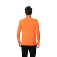 thumbnail image 6 of Zfeel Men Long Sleeve Poly T-Shirt, Pure Dry Fit High Performance Crewneck Tee, Neon Orange, 4XL, 6 of 6
