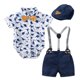 thumbnail image 1 of Conjunto de ropa de mameluco para bebé con sombrero de lazo, traje de verano a rayas para caballero con lazo, conjunto de mono para niño pequeño, ropa infantil para niño Tan Jianjun unisex, 1 of 2