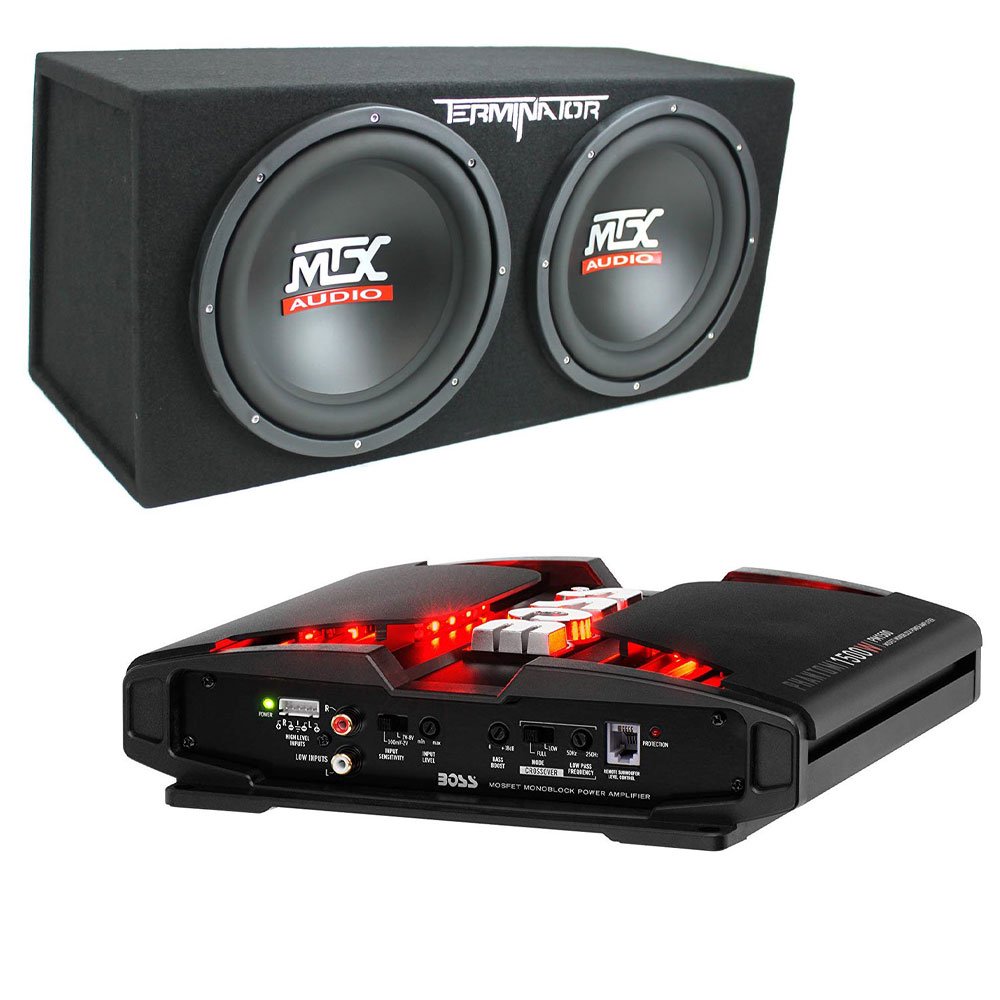 MTX 12" 1200W Subwoofer Box Enclosure and Boss Phantom 1500W Audio