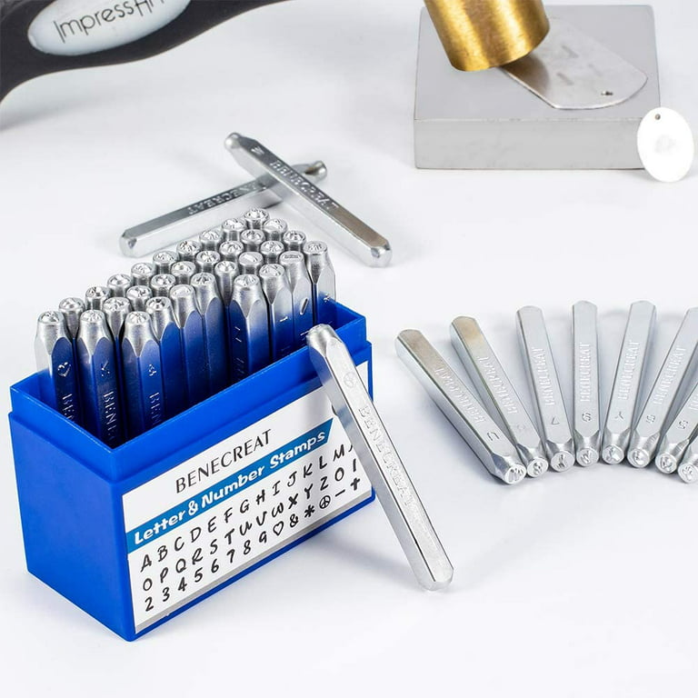 SWANLAKE 37-Piece Number and Letter Stamp Set 1/8 (3mm) (AZ & 0-9 + Love)  Punch Perfect for Imprinting Metal Stamping kit, Plastic, Wood, Leather.