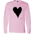 thumbnail image 3 of Inktastic Stitched Black Heart Long Sleeve T-Shirt, 3 of 5