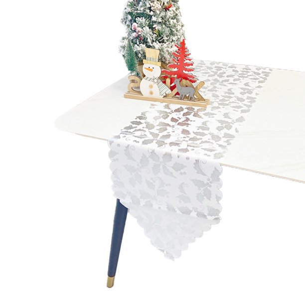 Caminos de mesa con patrón de impresión bronceada con borlas para decoración de boda, fiesta de Navidad, 33x180cm