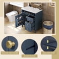 thumbnail image 4 of Dasun 30'' Bathroom Vanity with Top Sink, Modern Bathroom Storage Cabinet with 2 Drawers and a Tip-out Drawer, Single Sink Bathroom Vanity, Blue, 4 of 6