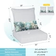 thumbnail image 3 of Aoodor Coussin de Chaise d'Extérieur 24 X 24 Pouces Résistant à l'Eau et à la Décoloration en Tissu Oléfine Coussins de Siège de Patio avec Housse Amovible et Sangles Ajustables pour Mobilier d'Extérieur Ensemble de 2 Gris, 3 of 4