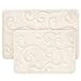 thumbnail image 3 of Lavish Home 67-0034-I Coral Fleece Embossed Pattern Memory Foam Bath Mat, Ivory - 2 Piece, 3 of 4