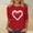 Red, variant on Womens Valentine's Day Heart Print Top, 3/4 Sleeve Red Casual Shirt, Love Graphic Tee S-XXXXXL,Size 2XL
