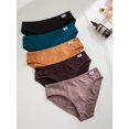 thumbnail image 3 of 5 Pack Plus Size Comfortable Breathable Triangle Panties Multicolor, 3 of 6