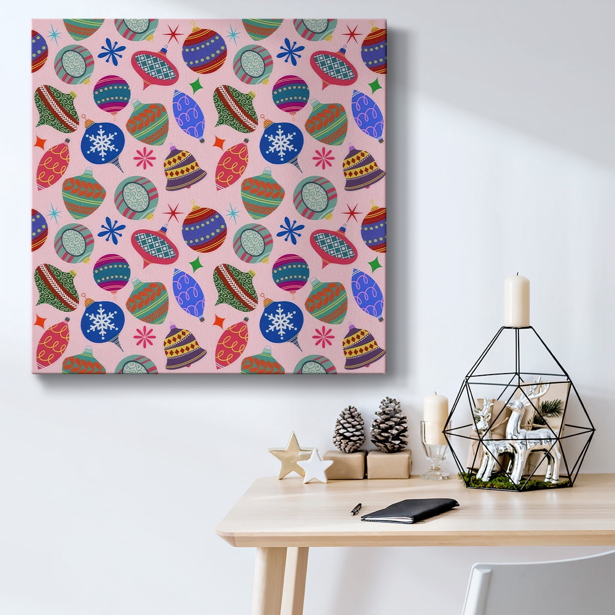 Christmas Ornament Pattern IV- Gallery Wrapped Canvas