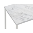 thumbnail image 3 of 46 Inch Coffee Table Faux Marble Surface Silver Finished Geometric Base, 3 of 6