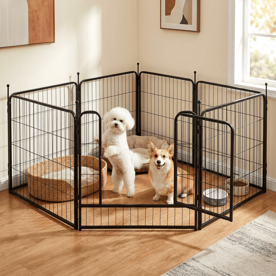 Naipo Dog Playpen Indoor, 8 Panel 32" Heavy Duty Dog Fence, Puppy Playpen, Rabbit Exercise Pen ,Portable House/RV/Camping/Garden Cage