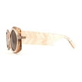 thumbnail image 3 of Womens Iconic Clout Mod Oval Thick Arm Plastic Sunglasses Peach Brown, 3 of 4