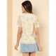 thumbnail image 5 of Allegra K Blusa de manga corta floral bordada con encaje y cuello Peter Pan para mujer blanco XL, 5 of 6