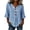 #139Blue, variant on Womens Boho Tops Striped Print V Neck Shirts 3/4 Ruffle Sleeve Button Decor Flowy Casual Blouses
