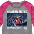 thumbnail image 3 of Disney - Darkwing Duck - Me & My Bestie Getting Food - Toddler & Youth Girls Raglan Graphic T-Shirt, 3 of 5