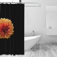 thumbnail image 2 of Shower Curtain, Orange Dalia Waterproof Fabric Plastic Shower Curtain, Drying Fast Bathroom Curtain with 9 Buttonholes, Ruffle Shower Curtain 60x72in, 2 of 8