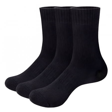 FLORNIX Diabetic Socks for Men Women, Merino Wool Non-Binding Top Socks with Cushion Sole, Seamless Toe 3 Pairs Black 2XL