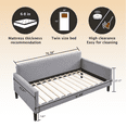 thumbnail image 3 of LuXeo Brooklyn Twin Size Upholstered Adult Bedroom Day Bed, Gray, 3 of 11