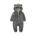 thumbnail image 2 of Baby Girls Boys Cute Bear Fleece Footie Bunting Snowsuit Toddler Infant Hooded Plush Footed Jumpsuit Romper Winter Fall Warm Coat Outfits, 2 of 5