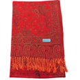 thumbnail image 5 of Jacquard Paisley Eastern Motif Pashmina Shawl Scarf Stole Wrap (Red Orange), 5 of 8