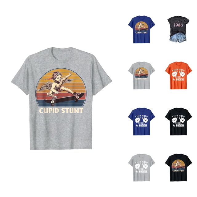 T-shirts Acrobatiques pour Femmes Cupidon 2026 Été Décontracté Manches Courtes Col Rond Drôle Sarcastique Offensant Humour Embarrassant T-Shirts Graphiques