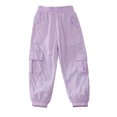 thumbnail image 4 of BXJX Boys Cargo Pants, Summer Elastic Waist Casual Elastic&nbsp;Bottom Kids Jogger Pants Purple Size 3-4 T, 4 of 9
