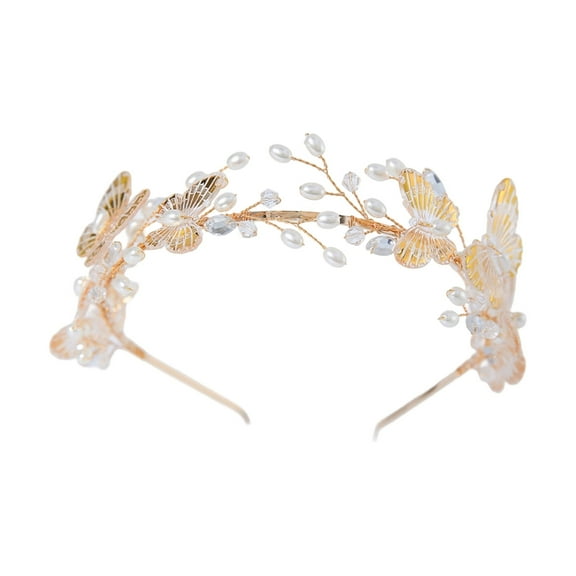 Multilayer Pearls Embellished Comfortable Resin Crystal Headband Hair Jewelry for Women Daily Wear Special Occasion