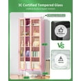 thumbnail image 5 of SUNCROWN Metal Storage Cabinet, Curio Display Cabinet with 2 Glass Display Door and 4 Shelves, Side Storage Organize, Modern Bookshelf Cabinet for livingroom, Bedroom, Kitchen, Pink, 5 of 7