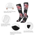 thumbnail image 3 of Goofa Largemouth Bass Fish in USA Pattern Adult Stockings, Color-Block Knee High Socks, Comfortable and Breathable, Soft and Stretchable, Sports, and Decoration, 3 of 6