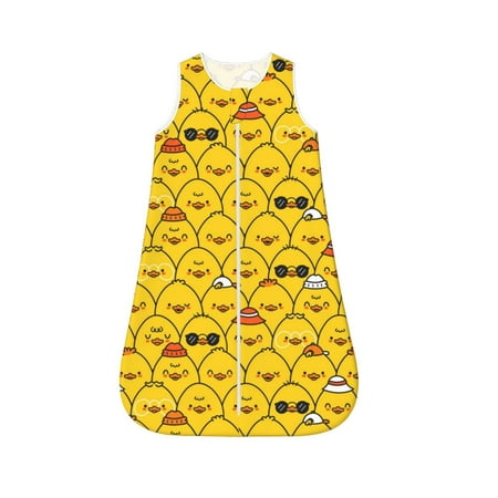 

Fotbe Cute Funny Chicken Pattern Sleep Sack - Baby Wearable Blanket with Zipper Extra Soft Cotton Sleeveless Sleeping Bag for Infants-Small