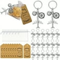 thumbnail image 2 of 20 Sets Travel Theme Party Favors Set, Airplane Keychains with Kraft Thank You Tags & Organza Bags, Wanderlust Wedding Souvenirs for Guests, Adventure Graduation Gifts, Party Decorations, 2 of 5
