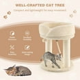 thumbnail image 5 of Infans Cat Tower Cat Activity Tree w/ Plush Perch & Scratching Posts Beige, 5 of 7