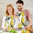 thumbnail image 3 of Yellow Lemon Fruit Berries Beige Pattern Apron-Garden Aprons for Women with Pockets-Cotton Linen Waterproof Kitchen Cooking Gardening Aprons Adjustable for Kitchen,Cooking,BBQ and Salon 33x27 Inch, 3 of 7
