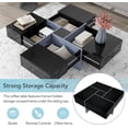 thumbnail image 5 of Unique Design Coffee Table with 4 Hidden Storage Compartments, Square Cocktail Table with Extendable Sliding Tabletop, UV High-gloss Design Center Table for Living Room, 31.5"x 31.5", 5 of 9