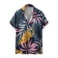 thumbnail image 2 of WREESH Mens Hawaiian Shirts Short Sleeve Button Down Shirt Tropical Graphic Printed Shirts Summer Beach Shirt Navy, 2 of 5