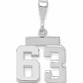 thumbnail image 1 of 14K White Gold 14Kw Small Polished Number 63 Charm Made In United States -Jewelry By Sweet Pea, 1 of 5