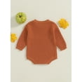 thumbnail image 4 of Suealasg Newborn Girl Boy Sweater Romper Baby Halloween Clothes 3 6 9 12 18 Months Infant Long Sleeve Letter Embroidery Knitted Sweater Bodysuit, 4 of 7