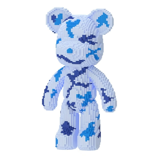 Toytexx Ensemble de Blocs de Construction Mini Ours de 8000 Pcs – Modèle d'Animal Rose à Exposer pour Adultes et Enfants, Cadeau de Collection Bricolage (14 Ans et Plus, Bleu)