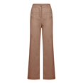 thumbnail image 5 of Outfmvch Wide Leg Linen Pants for Women Gaucho Pant Long Lounge Pant Linen for Women Casual Capri Baggy Wide Leg Plus Size Linen Pants Women' S Culottes Flowy Lounge Wide Leg Linen Pants Khaki M-3XL, 5 of 5