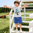 thumbnail image 6 of Ymyiu Baby Boy Summer Toddler Baby Boy Summer Clothes T-shirt Tops Shorts Sets Casual Outfit Size 7-8 Years (White,7-8 Years), 6 of 9