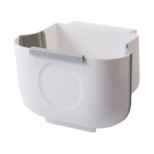 Apuakthei Hanging Kitchen Trash Can 6L White Plastic Collapsible Bin