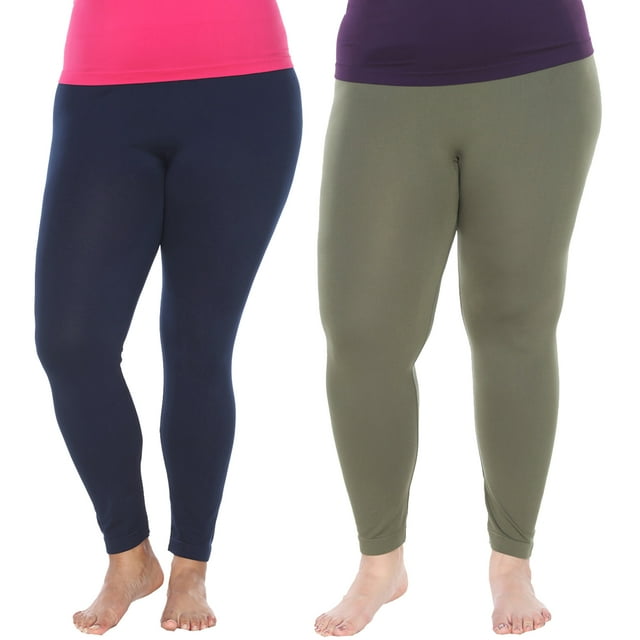 White Mark Women's 2-Pack Soft Stretchable Leggings