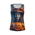 thumbnail image 4 of Lsque Modern Style Pumpkin Witch Printed Workout Tank Tops for Women, Athletic Sports Tank Tops, Compression Sleeveless Dry Fit Shirts,Sleeveless Yoga Shirt-Small, 4 of 9
