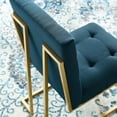 thumbnail image 7 of Modway Privy Gold Stainless Steel Upholstered Fabric Dining Accent Chair in Gold Azure, 7 of 7