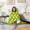 thumbnail image 4 of Wearable Blanket,Yellow Lemon Fruit Slices Green Pattern Hooded Wearable Flannel Blanket for Adults & Teens,Winter Poncho Shawl Wrap Cape Cozy Anti-Pill,60"x80", 4 of 5