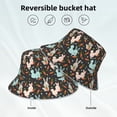 thumbnail image 2 of Honeii Rabbit Is Eating Carrots for Unisex Bucket Hat Waterproof Rain Hat Reversible Shiny Rave Bucket Hat for Concert Festival Boonie Cap, 2 of 6