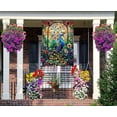 thumbnail image 3 of Stained Glass Hummingbird Garden Flags for Outside Spring Summer House Flag Flowers Large Burlap Yard Flag 28x40 Inch Double Sided Seasonal Outside Decoration, 3 of 10